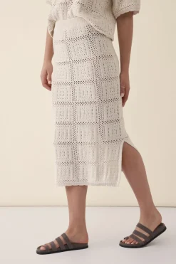 Online Ceres Life Square Knit Midi Skirt - Ecru