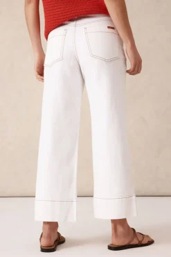 New Ceres Life Wide Leg Crop Jean - Fresh Ecru
