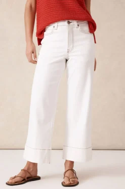 New Ceres Life Wide Leg Crop Jean - Fresh Ecru