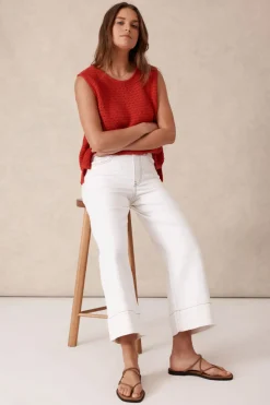 New Ceres Life Wide Leg Crop Jean - Fresh Ecru