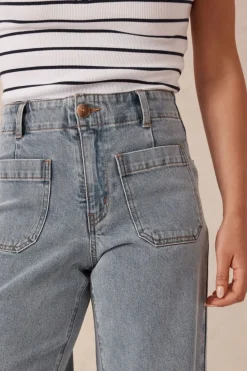 Best Ceres Life Wide Leg Front Pocket Jean - Vintage Blue