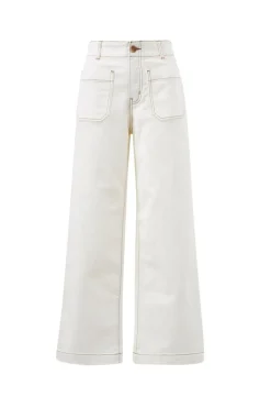 Outlet Ceres Life Wide Leg Front Pocket Jean - Fresh Ecru