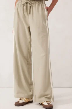 Best Ceres Life Wide Leg Terry Trackpant - Matcha Side Stripe