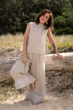 New Eadie Lifestyle Eadie Nadia Linen Top - Natural