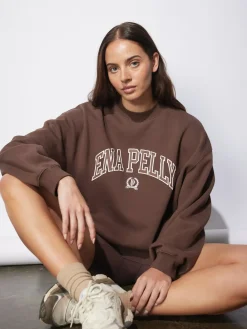 Hot Ena Pelly Classic Collegiate Sweatshirt - Mocha