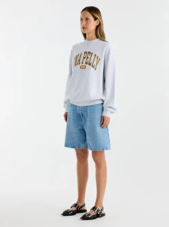Sale Ena Pelly Collegiate Sweatshirt - White Marle