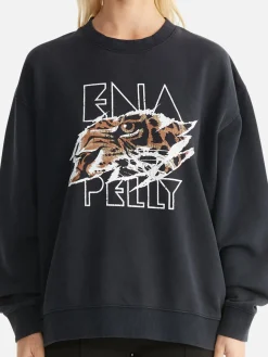 Sale Ena Pelly Lilly Oversized Sweater Tigers Eye - Vintage Black