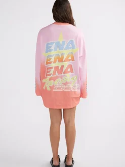 Best Ena Pelly Moto Long Sleeve Tee Dress - Multi
