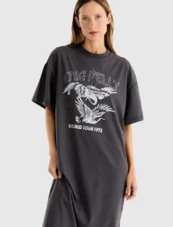 Hot Ena Pelly World Tour Tee Dress - Faded Black