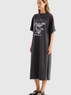 Hot Ena Pelly World Tour Tee Dress - Faded Black