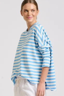 Sale Est1971 Est 1971 Raw Summer Sweatshirt - Blue/White Stripe