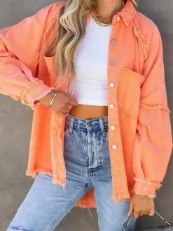 Outlet Eyes on Floyd Trixie Shirt Denim Jacket - Orange