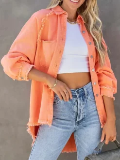 Outlet Eyes on Floyd Trixie Shirt Denim Jacket - Orange