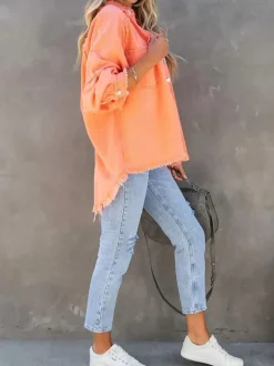 Outlet Eyes on Floyd Trixie Shirt Denim Jacket - Orange