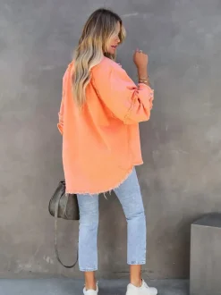 Outlet Eyes on Floyd Trixie Shirt Denim Jacket - Orange