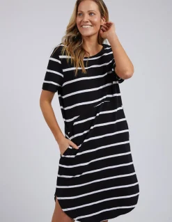 Online Foxwood Bay Stripe Dress- Black/White Stripe