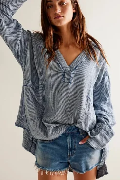Clearance Free People By The Shore Shirt - Indigo Stripe