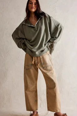 Fashion Free People Camden Henley - Laurel Oak