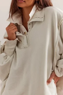 New Free People Camden Henley - Grey Opal