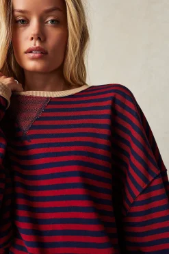 Best Free People Classic Striped Crew - Nautical Combo