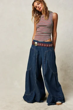 Outlet Free People Dawn on Me Wide Leg Jeans - London Blue