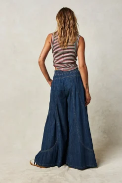 Outlet Free People Dawn on Me Wide Leg Jeans - London Blue