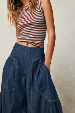 Outlet Free People Dawn on Me Wide Leg Jeans - London Blue
