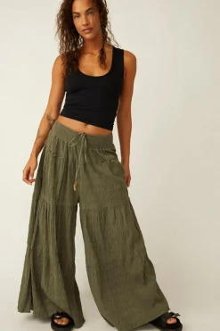 Hot Free People In Paradise Wide Leg Pant - Dried Basil