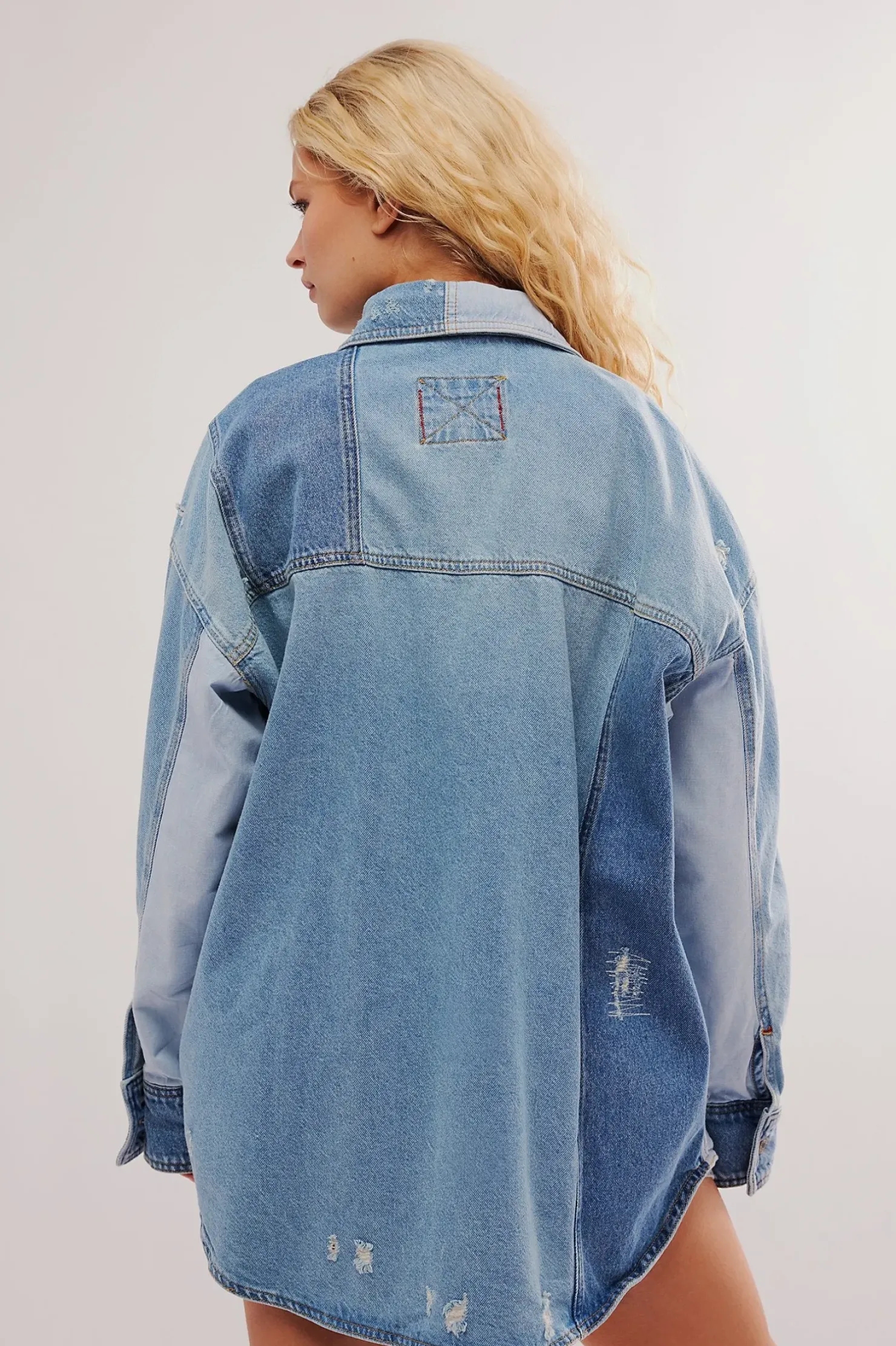 New Free People Mountain Roads Shirt - Indigo Mixed