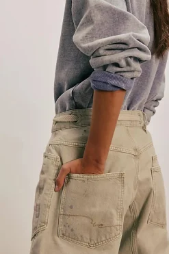 Online Free People Moxie Low Slung Pull On Barrel Jeans - Jetty