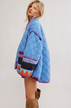 Best Free People Winnie Jacket - Blue Combo