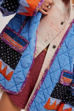 Best Free People Winnie Jacket - Blue Combo