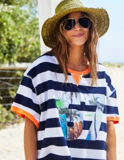 Outlet Hammill & Co Hammill & Co Beach Sweat Dress - Navy/White Stripe