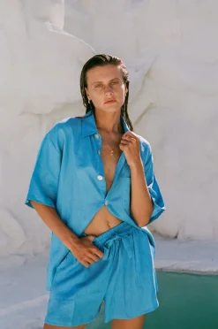 Sale Hobo & Hatch Hobo & Hatch Breeze Shirt - Ocean