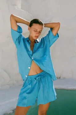 Sale Hobo & Hatch Hobo & Hatch Breeze Shirt - Ocean