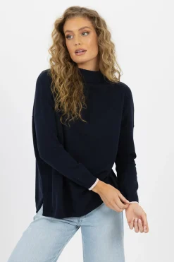 Fashion Humidity Heidi Knit Top - Navy