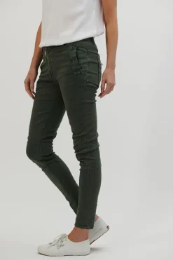 Hot Italian Star Button Jean - Military