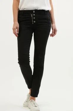 Outlet Italian Star Button Jean - Black