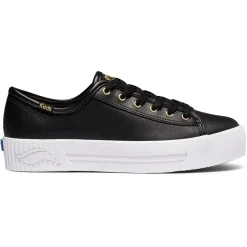 New Keds Triple Kick Amp Leather- Black