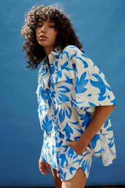 Fashion Kinney Juniper Shirt - Mosaic Blue