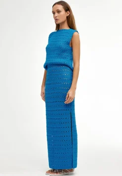 Fashion Kinney Laura Crochet Top - Blue