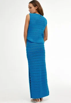 Fashion Kinney Laura Crochet Top - Blue