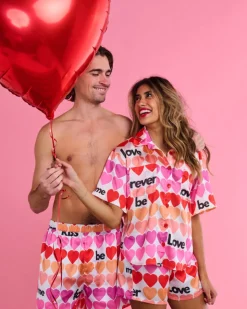 Sale Kip and Co Kip & Co - Forever Satin Short Sleeve Shirt & Short PJ Set