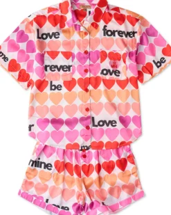 Sale Kip and Co Kip & Co - Forever Satin Short Sleeve Shirt & Short PJ Set