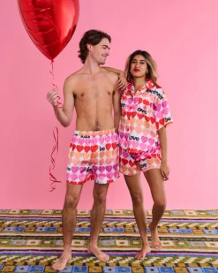Sale Kip and Co Kip & Co - Forever Satin Short Sleeve Shirt & Short PJ Set