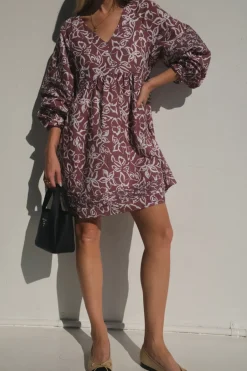 Clearance Lunar Fox Stevie Linen Dress - Sangria