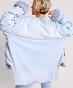 Sale One Teaspoon Blue Space Teddy Throwover Denim Jacket