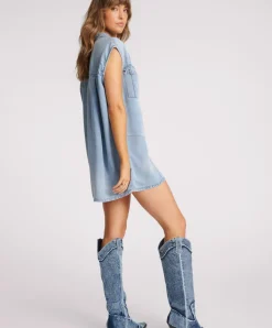 Hot One Teaspoon Tencel Shirt Dress - Soft Blue