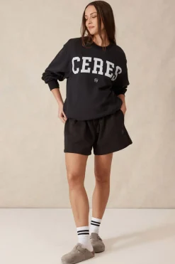 Online Ceres Life Oversized Slouchy Crew - Phantom Heritage Logo