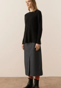 Sale Pol Fitch Ribbed Knit - Black